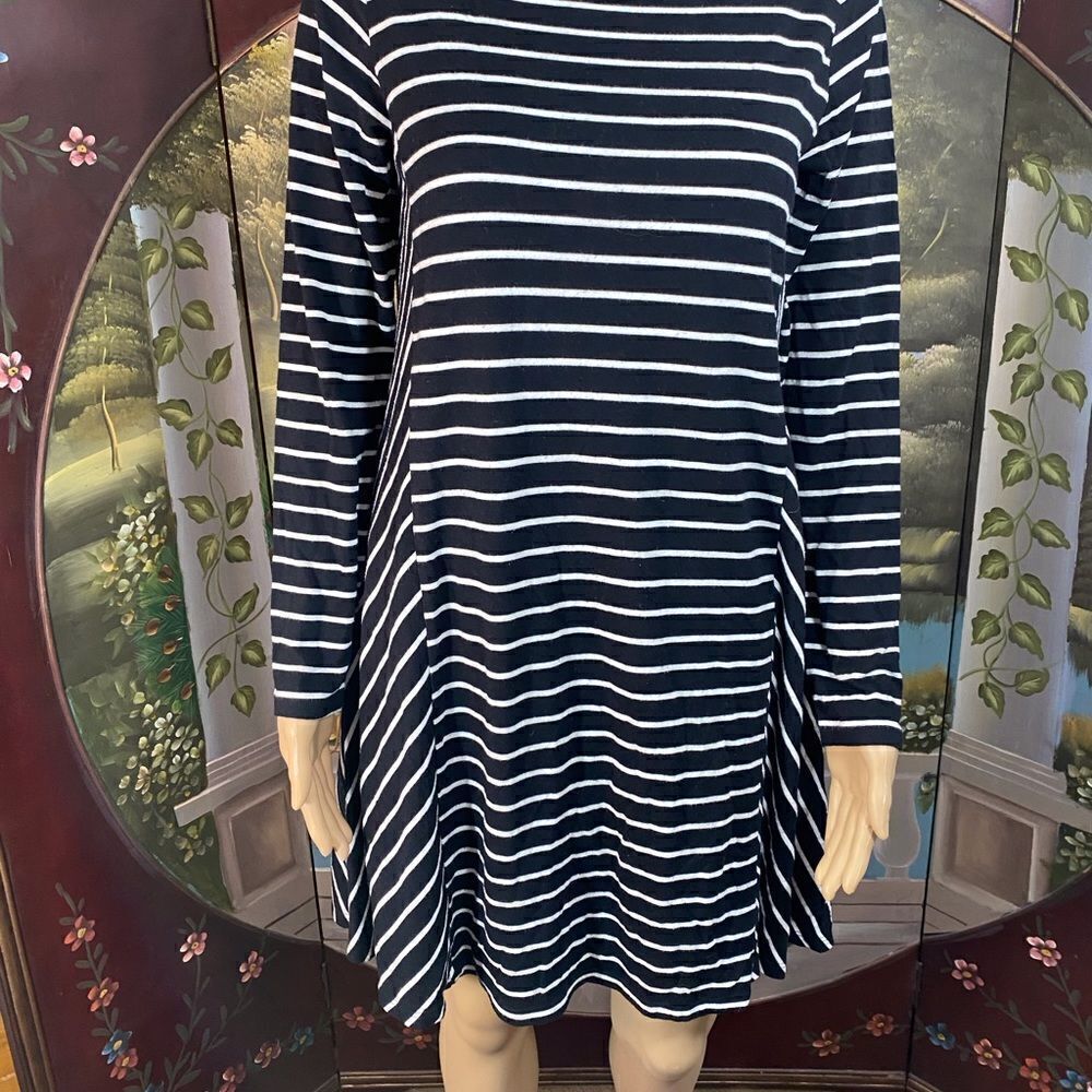 Stylus Dress Black with White Stripes size  M